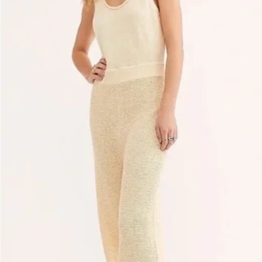 Free People Cream Knit One-Piece